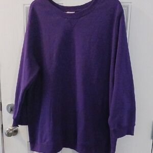 ****Woman Within Rich Purple Crew Neck Sweatshirt Size 2X - 26/28